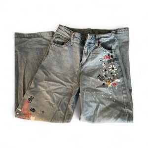 Cat & Jack Kids' Embroidered Gray Jeans